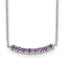 Sterling Silver Rhodium plated Amethyst Bar With 2in ext Necklace