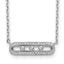 Sterling Silver Rhodium-plated CZ Bar With 2in ext. Necklace