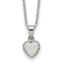 Sterling Silver Rhodium-plated Polish Heart Created Opal Necklace