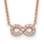 Sterling Silver Rose-tone CZ Infinity Necklace