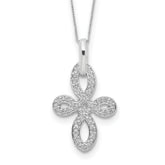 Sterling Silver CZ Cross Necklace