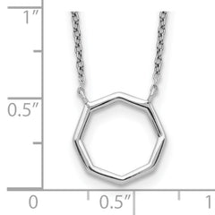 Sterling Silver Polished Octagon Necklace
