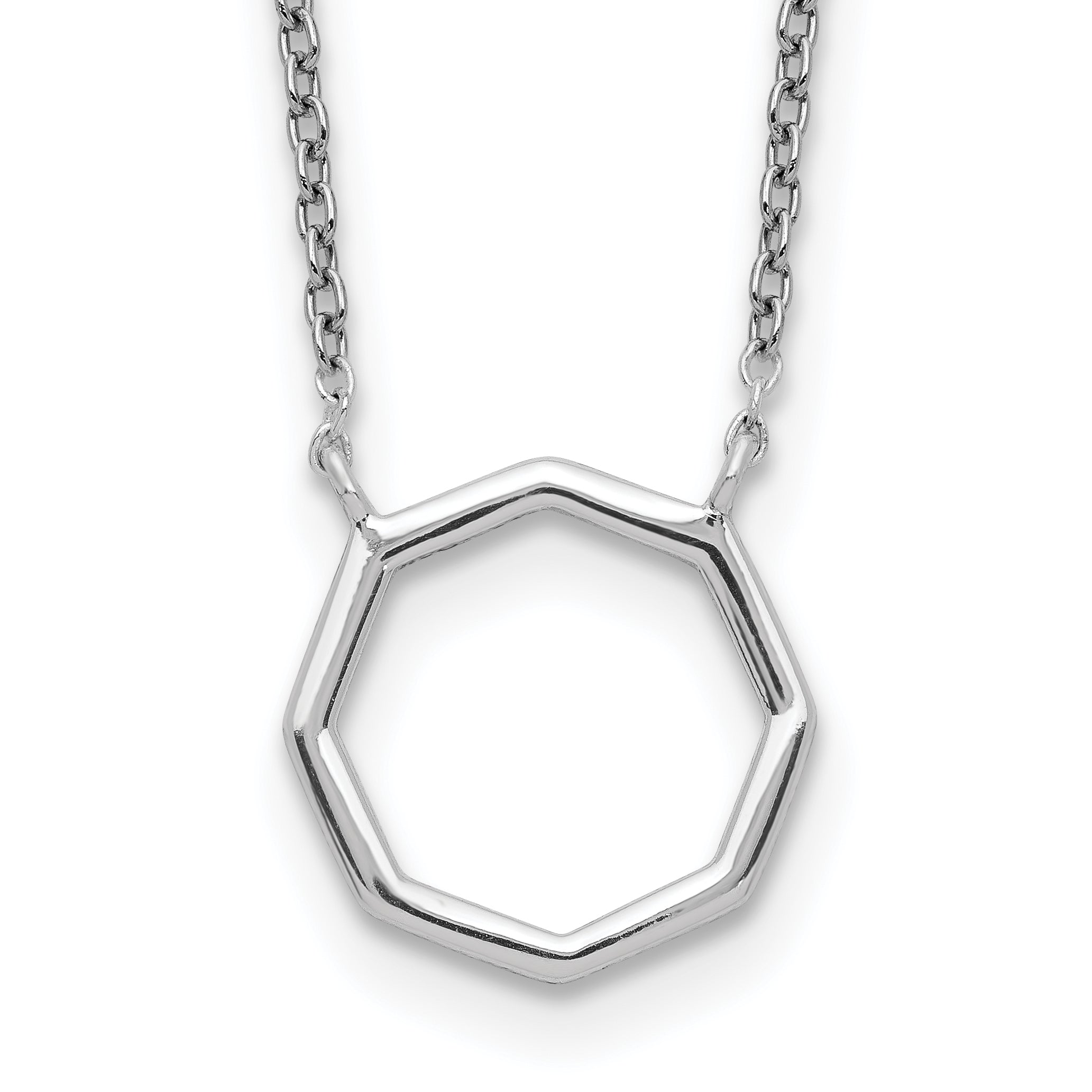 Sterling Silver Polished Octagon Necklace