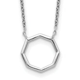 Sterling Silver Polished Octagon Necklace