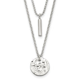 Sterling Silver 2-Strand Hammered Circle and Bar Necklace