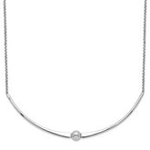 Sterling Silver Rhodium-plated Polished With 1 in ext. Necklace