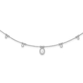 Sterling Silver RH-plated CZ Miraculous Medal With 1.5in ext. Necklace