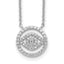 Sterling Silver Rhodium Plated CZ Evil Eye Necklace With 2in ext.