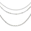 Sterling Silver Rhodium-plated Beaded Layered with 2in .ext Necklace