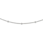 Sterling Silver Rhodium-plated CZ With 3in ext. Choker