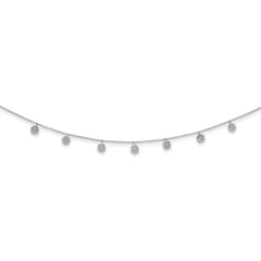 Sterling Silver Rhodium-plated CZ With 4in ext. Choker