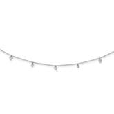 Sterling Silver Rhodium-plated CZ 12.5in With 2in ext Choker Necklace