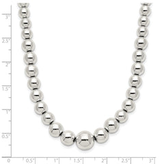 Sterling Silver Polished Beaded Necklace