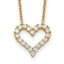 Sterling Silver Gold-tone CZ Heart With 2in ext. Necklace