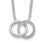 Sterling Silver Polished 2-Rings Necklace