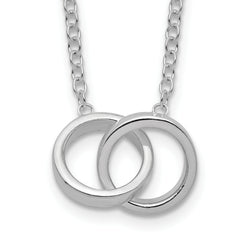 Sterling Silver Polished 2-Rings Necklace
