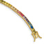 Prizma Sterling Silver Gold-tone 14K Flash Gold-plated 7.25 inch Channel-Set Colorful CZ Bangle
