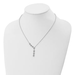 Sterling Silver Rhodium-plated CZ Stars 18 inch Necklace