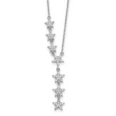 Sterling Silver Rhodium-plated CZ Stars 18 inch Necklace