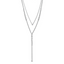 Sterling Shimmer Sterling Silver Rhodium-Rhodium-Plated Adjustable up to 29 inches 50 Stone CZ 2 Strand Layer Y-Drop Necklace