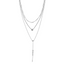 Sterling Shimmer Sterling Silver Rhodium-Rhodium-Plated Adjustable up to 28 inches 61 Stone CZ 3 Strand Layer Y-Drop Necklace