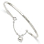 Puffed Heart Bangle Anklet in Sterling Silver - Sophia Jewelers