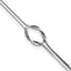 Sterling Silver RH-plated Fancy Loop 9in Plus 1in ext Anklet