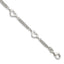 Hearts Bracelet in Sterling Silver, 12.04mm with Extender, 7.5 Inch - Sophia Jewelers