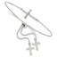 Cross Dangles Bolo Bracelet in Sterling Silver, 12.13mm Adjustable - Sophia Jewelers