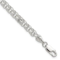 Sterling Silver Polished 5mm Triple Rolo Charm Bracelet