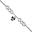 Cubic Zirconia Enamel Skull Flower Bracelet in Sterling Silver, 8.5mm, 6.5 Inch - Sophia Jewelers