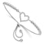 Beaded Cubic Zirconia Heart Bolo Bracelet in Sterling Silver, 15.07mm Adjustable - Sophia Jewelers
