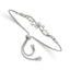 Sterling Silver Polished Rhodium-plated CZ Adjustable Bracelet