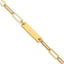 Sterling Silver Gold-plated Polished ID w/ 1.25in ext. Bracelet