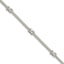 Sterling Silver Rhodium-Rhodium-Plated Polished CZ Xs w/ 1in ext Bracelet
