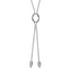 Sterling SilverRhodium-Rhodium-Plated D/C Beads Fancy Loop Drop Necklace