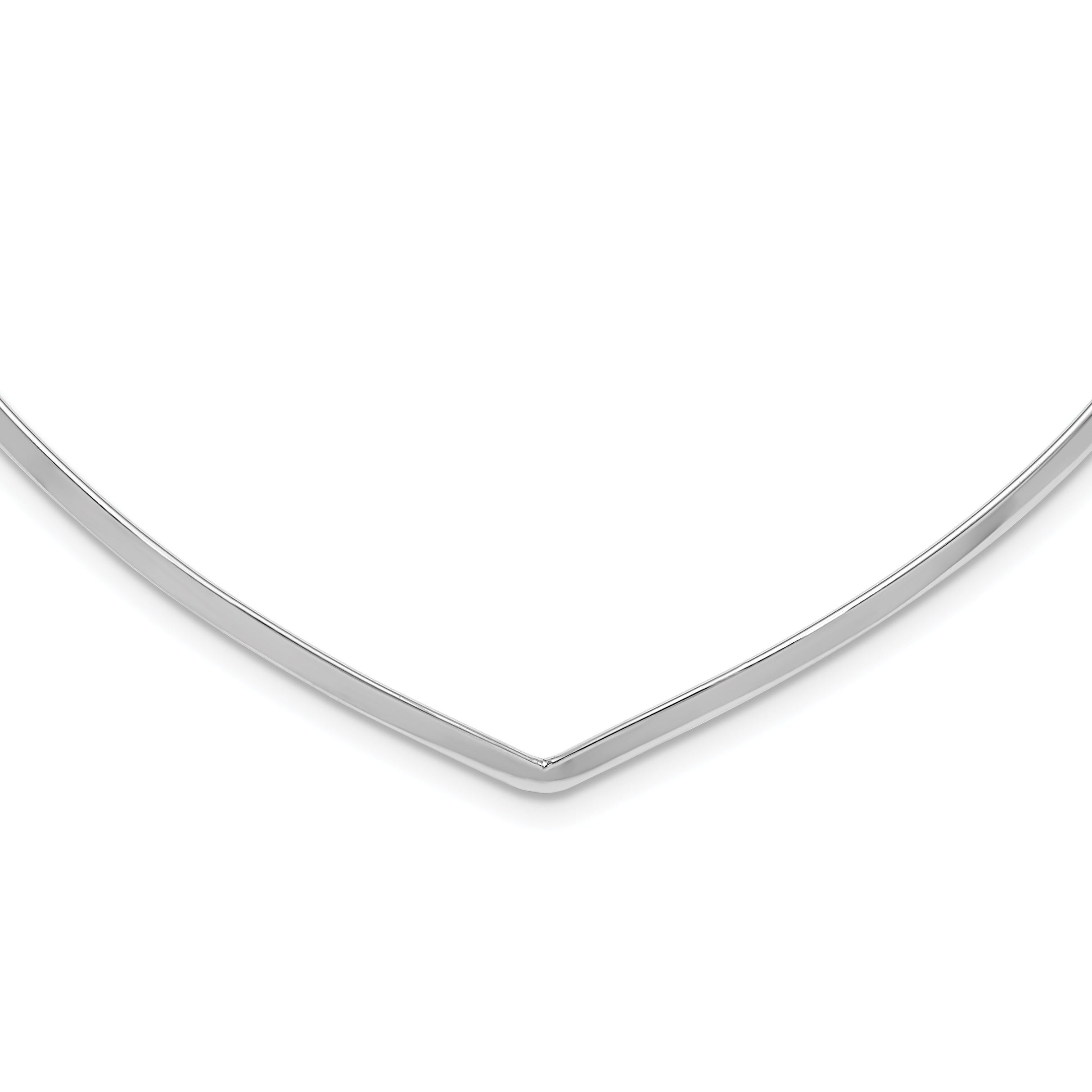 Sterling Silver Rhodium-Platedod. Polished V Cuff Necklace