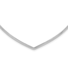 Sterling Silver Rhodium-Platedod. Polished V Cuff Necklace