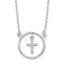 Sterling Silver CZ Cross in Circle Necklace