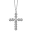 Sterling Silver Rhodium-Rhodium-Plated Polished CZ Cross Necklace