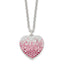 Sterling Silver 18+2in w/ext. Pink, Red & Clear CZ Heart Necklace
