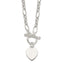 Heart Charm Fancy Link Necklace in Sterling Silver, 18 Inch - Sophia Jewelers