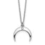 Cubic Zirconia Moon Necklace in Sterling Silver, 16 Inch - Sophia Jewelers