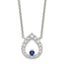 Sterling Silver Polished CZ Teardrop Necklace