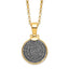 SS Gold-tone Polished Replica Phaistos Coin Pendant w/2 in ext. Necklace