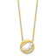 Sterling Silver Gold-tone CZ & Shell Pearl 2in ext Necklace