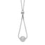 Sterling Silver Rhodium-plated Diamond-cut Beaded Drop 18in Necklace