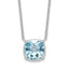 Sterling Silver Rhodium-plated Square Blue Topaz w/2 in ext. Necklace