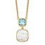 Sterling Silver Gold-plated 1.95BT Blue Topaz & MOP w/2 in ext. Necklace