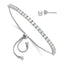 Cubic Zirconia Earring Set Bracelet in Sterling Silver, Adjustable - Sophia Jewelers